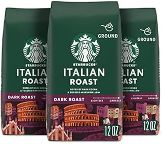 Starbucks Ground Coffee—Dark Roast Coffee—Italian Roast—100% Arabica—3 bags (12 oz each)