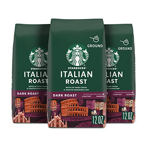 italian roast coffee starbucks - Starbucks Ground Coffee—Dark Roast Coffee—Italian Roast—100% Arabica—3 bags (12 oz each)