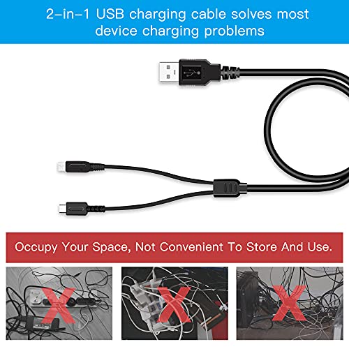 Image of Xahpower 2Pack 2 in 1 USB Charger Cable Cord for Nintendo DS Lite, New 3DS(XL /LL), New 3DS, 3DS(XL /LL), 3DS, New 2DS(XL /LL), 2DS, DSi(XL /LL), DSi