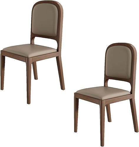 Miniatura 13 de Leather Seat Dining Room Chair with Back, Wooden Dining Chairs Set Kitchen Chair, Dining Room Chairs Armless Seat for Kitchen Living Room