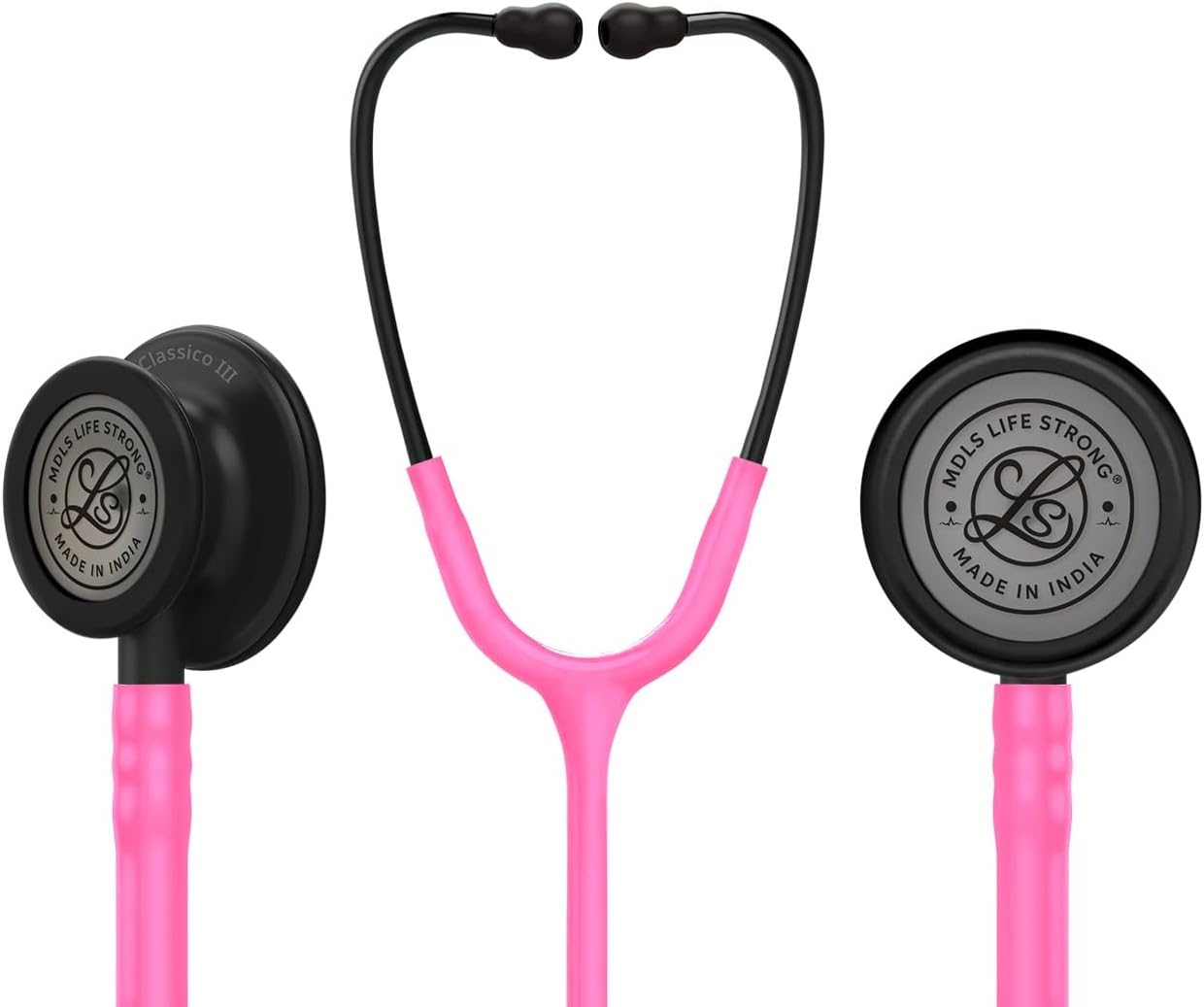 Classico III Zed_Black Light Wait Chest Pies Stethoscope, Stainless Steel Dual-head stethoscope For Nurses/Students/Doctors Acoustic Stethoscope (Pink)