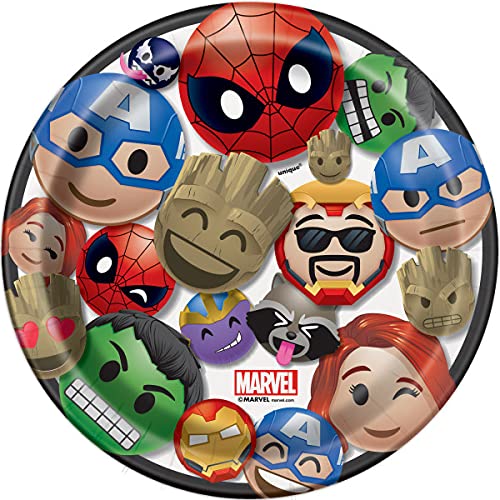 Marvel Shop Avengers Birthday Party Supplies Pack | 45 Pc Avengers Emoticon Bundle With Party Plates, Table Cover, Stickers, And More (Marvel Avengers Party Decor And Favors). #TOP21
