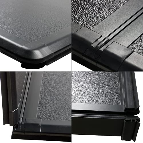 Freemotor802 Compatible With 1983-2011 Ford Ranger Styleside 6' Bed Tonneau Cover, Hard Tri-Fold Style Black Frp Fiberglass Truck Bed Cover #TOP5