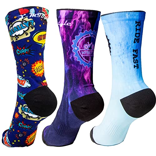 XMTBSTYLE Pack de 3 Calcetines de Deporte Hombre Mujer para Crossfit, Ciclismo, MTB, Running, Gimnasio