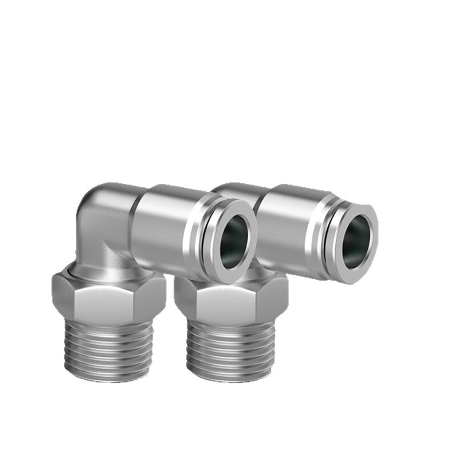 Raccordo rapido pneumatico per tubo dell'aria a innesto rapido in acciaio inossidabile 304 Pl8-02, curva ad angolo retto, 2 pezzi (Stainlesssteelpl14-02)
