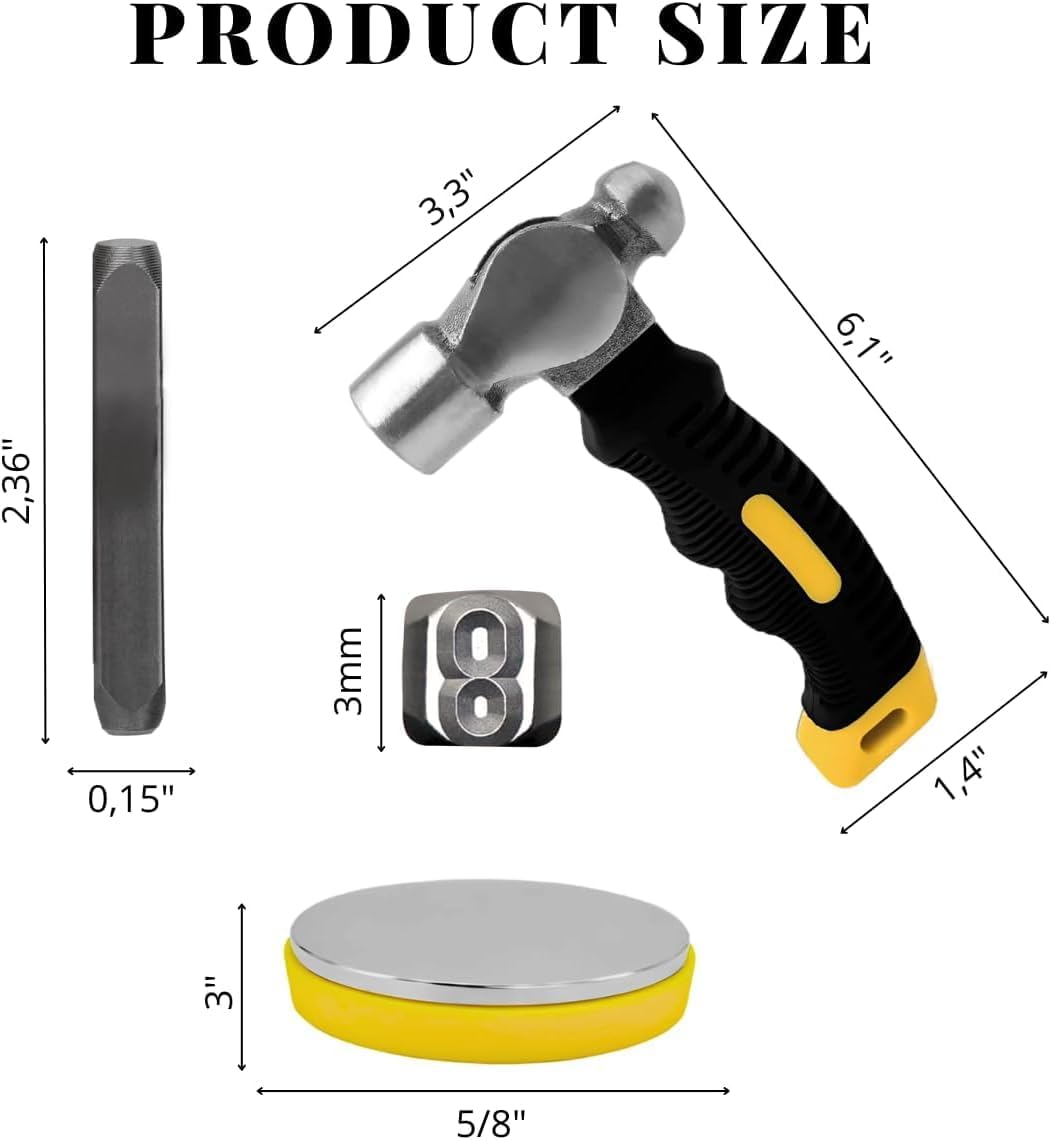YARDD 64 PCS Metal Stamping Kit - Metal Stamps for Jewelry Making Letter Punch Set Leather Steel Number and Letter Stamping Kit Hand Press - Image 2