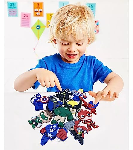 Huangqh 30Pcs Cartoon Keychains Key Goodie Bag Stuffer Christmas Gift Holiday Charms For Kids Birthday Party Favors School Carnival Reward Prizes Decoration Supplies #TOP2