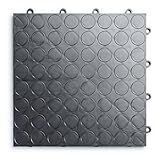 RaceDeck CircleTrac, Durable Interlocking Modular Garage Flooring Tile (48 Pack), Graphite