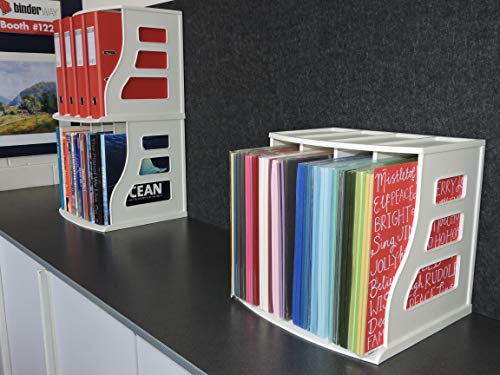 Binder Way - Paper Rack, Scrapbook 12X12 Holder, Ring Binder Stand, Lp Box, Desktop Organizer, Filing Crate, Lever Arch Book Shelf, Vinyl Record Album Cube, Stackable #TOP1