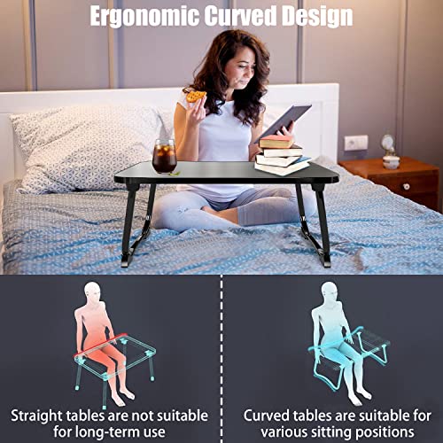 Miirr Foldable Lap Desks For Laptop, 23.6 Inch Laptop Tray Table, Portable Bed Tray Table, Laptop Desk For Working, Writing And Eating (Black) #TOP3