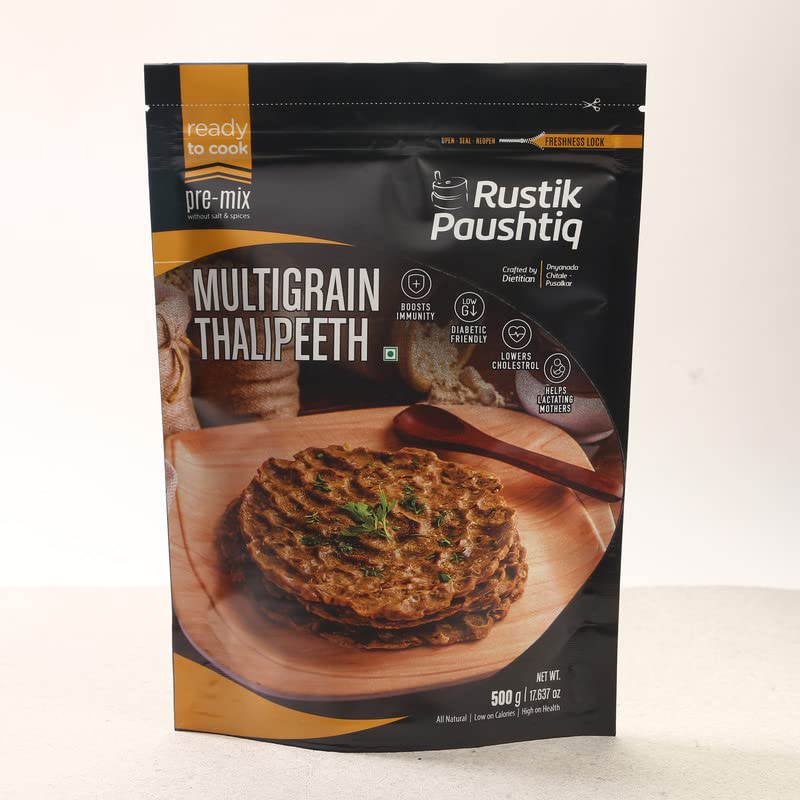 RUSTIK PAUSHTIQ Multigrain Thalipeeth 500gm (Single Pack)| Ready to Cook Food | Fresh Natural Ingredient | Gluten Free | Diet Friendly | No-Added Colors and Preservatives (B0C57T2DXB) Amazon Price History, Amazon Price Tracker