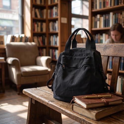 Mochila de nailon para mujer ligera con compartimentos color verde 2