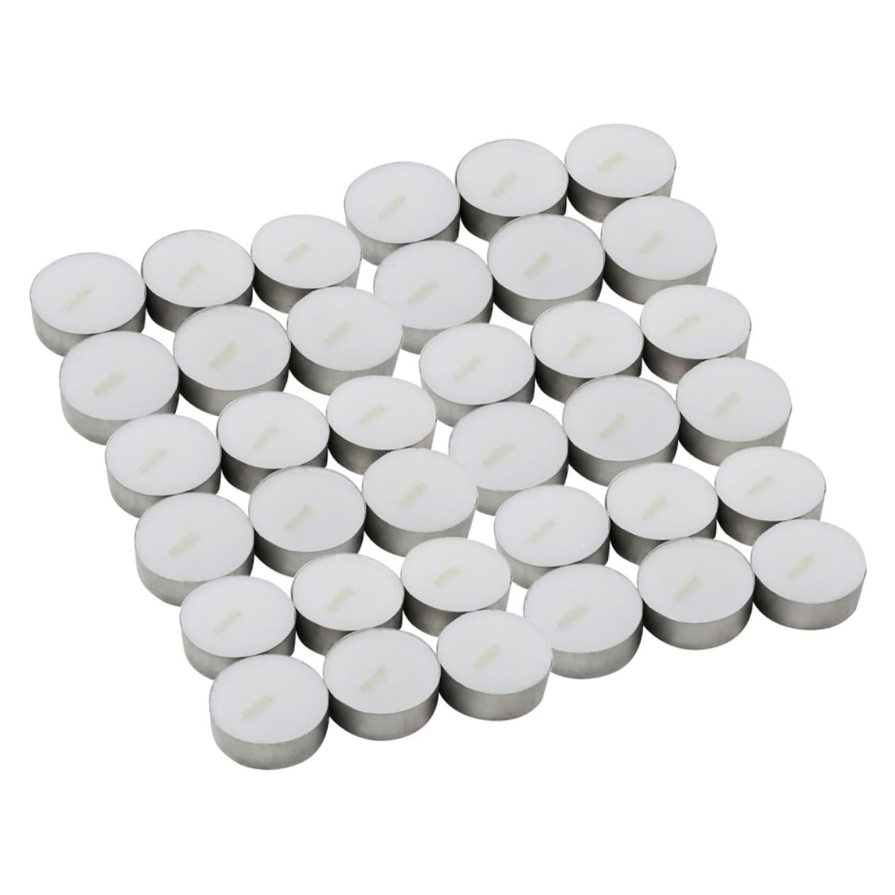 100 Candele Tealight Rotonde in Cera Bianco senza Fumo Contenitore in Alluminio, Mini Candeline per Uso Quotidiano e Atmosfera Romantica in Casa