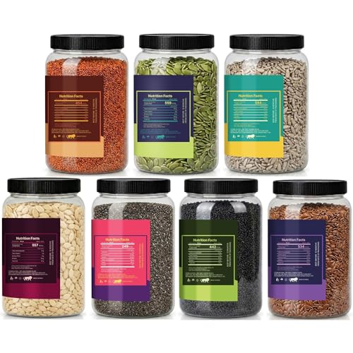 Image of LILA DRY FRUITS Super Seeds Combo Pack Chia Pumpkin Sunflower Flax Watermelon Basil Halim Seed 100 g x 7 for Daily Nutrition and Healthy Snacking Perfect for Gifting