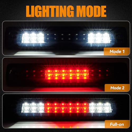 Image of Third 3rd Brake Light LED for 2015-2022 Chevy Colorado, High Mount Rear Brake Lights Assembly for 15-22 GMC Canyon, Waterproof Center Cab Lamp Cargo Stop Light