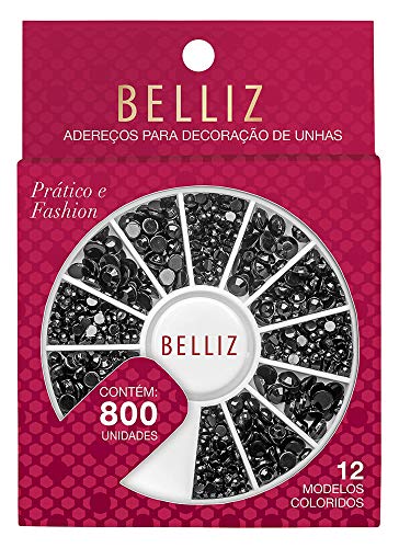 Adereços para Decoração de Unhas, Belliz, Preto