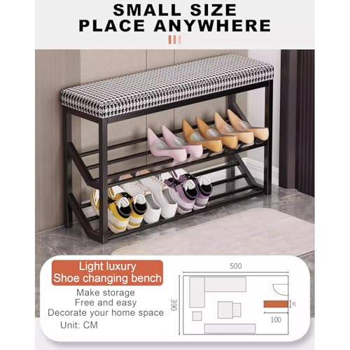 Étagère à chaussures en métal noir solution de rangement élégante 60cm - 5