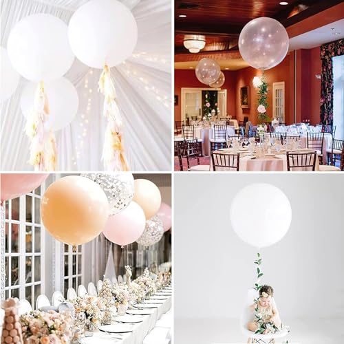 Image of PartyWoo Clear Balloons 4pcs 36 Inch Transparent Latex Helium Balloons for Graduation Wedding Baby Shower Bridal Shower Engagement Gender Reveal Anniversary Birthday Party Decorations Clear-Y2