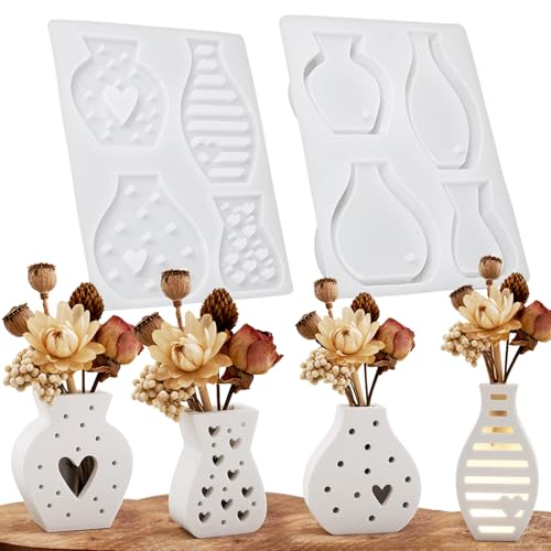 Silikonform Vase 4 Stück Mini Vase Silikonformen Gießformen Epoxidharz...