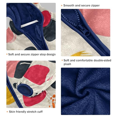 Colorful Shape Girls Fleece Jacket Girls Fall Jacket Girls Zip Up Hoodie Girls Sherpa Jacket 2-10T3