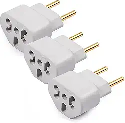 Kit 3 Adaptadores de Tomada Plug 10A e 20A Compatível com Diversos Aparelhos Até 250v T Bob Love Plugue Bivolt 110v 220v Benjamin