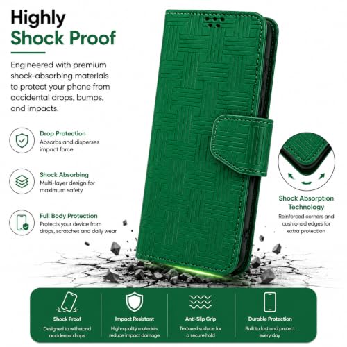 Image of SBMS Flip Cover for Oppo K13 5G Back Cover Case with Magnatic Closure | Inbuilt Stand | Card & Money Pocket (MatGreen)