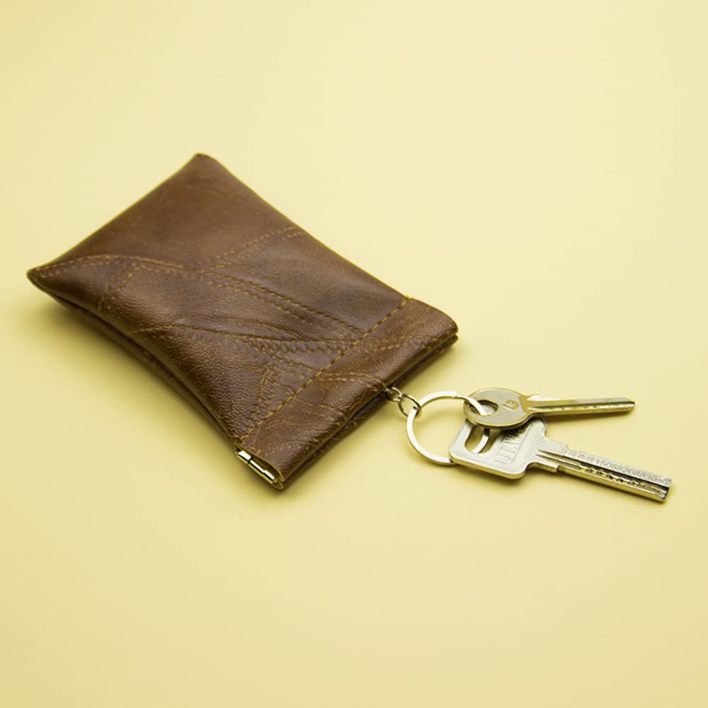 Portachiavi per auto in pelle,custodia protettiva per chiavi dell'auto,mini custodia per monete,borsa portamonete piccola per portachiavi con anello in vita per uomini e donne,Mini tasca portamonete