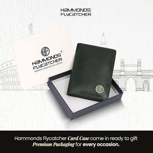 HAMMONDS FLYCATCHER Genuine Leather Card Holder Wallet for Man & Women, RFID Protected ATM/Credit Card Holder Wallet for Men with 4 Slots(Fits Upto 8 Cards), Gift for Men - Green 8 51cacTAtzYL