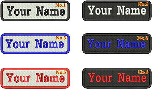 2 Pieces Of Rectangular 1 Line Custom Embroidered Name Tag Iron/Sew On Patch (2Pcs) #TOP3