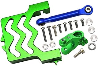 Aluminum Servo Mount + Tie Rod + 25T Servo Horn for Traxxas 1/10 Maxx 4WD Monster Truck (89076-4) Upgrades - Green