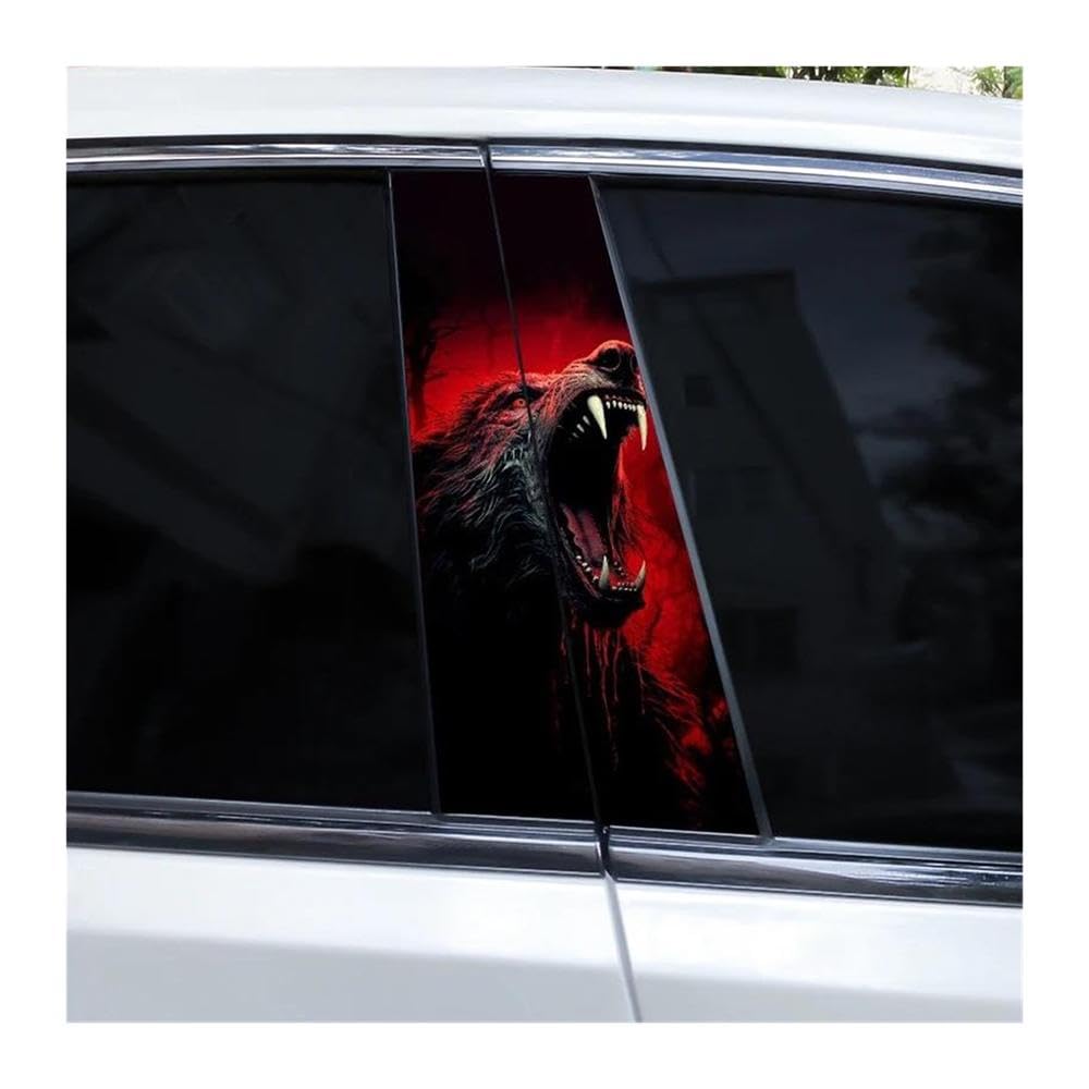 Decorative Items 2pcs Animal Pattern Car B-Pillar Scratch Resistant Decoration Decals(K)