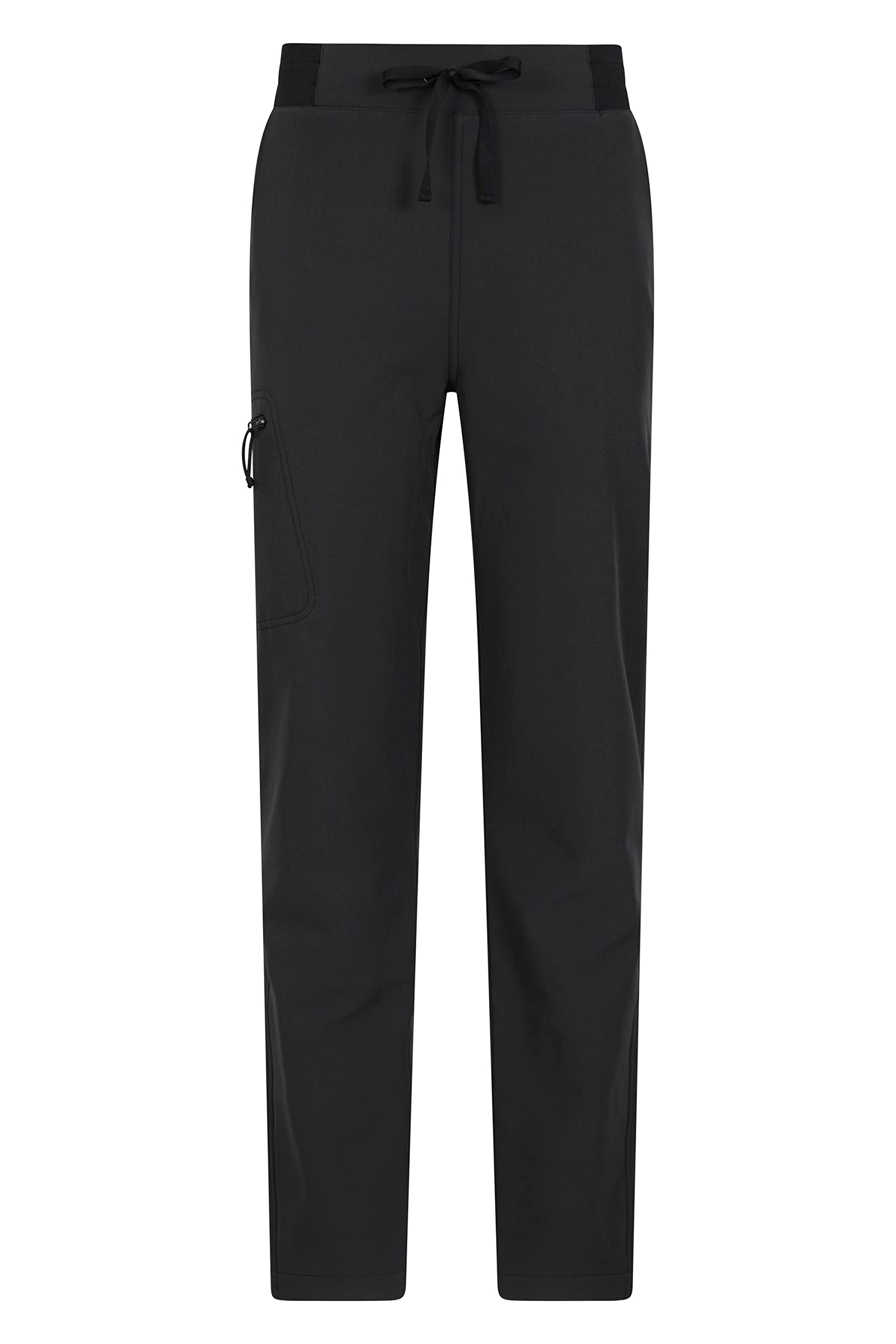 Mountain Warehouse Adventure Water Resistant Womens Trousers - Windproof Ladies Bottoms with Elastic Waistband, Lots of Pockets - Spring Summer, Outdoors, Trekking Black 14
