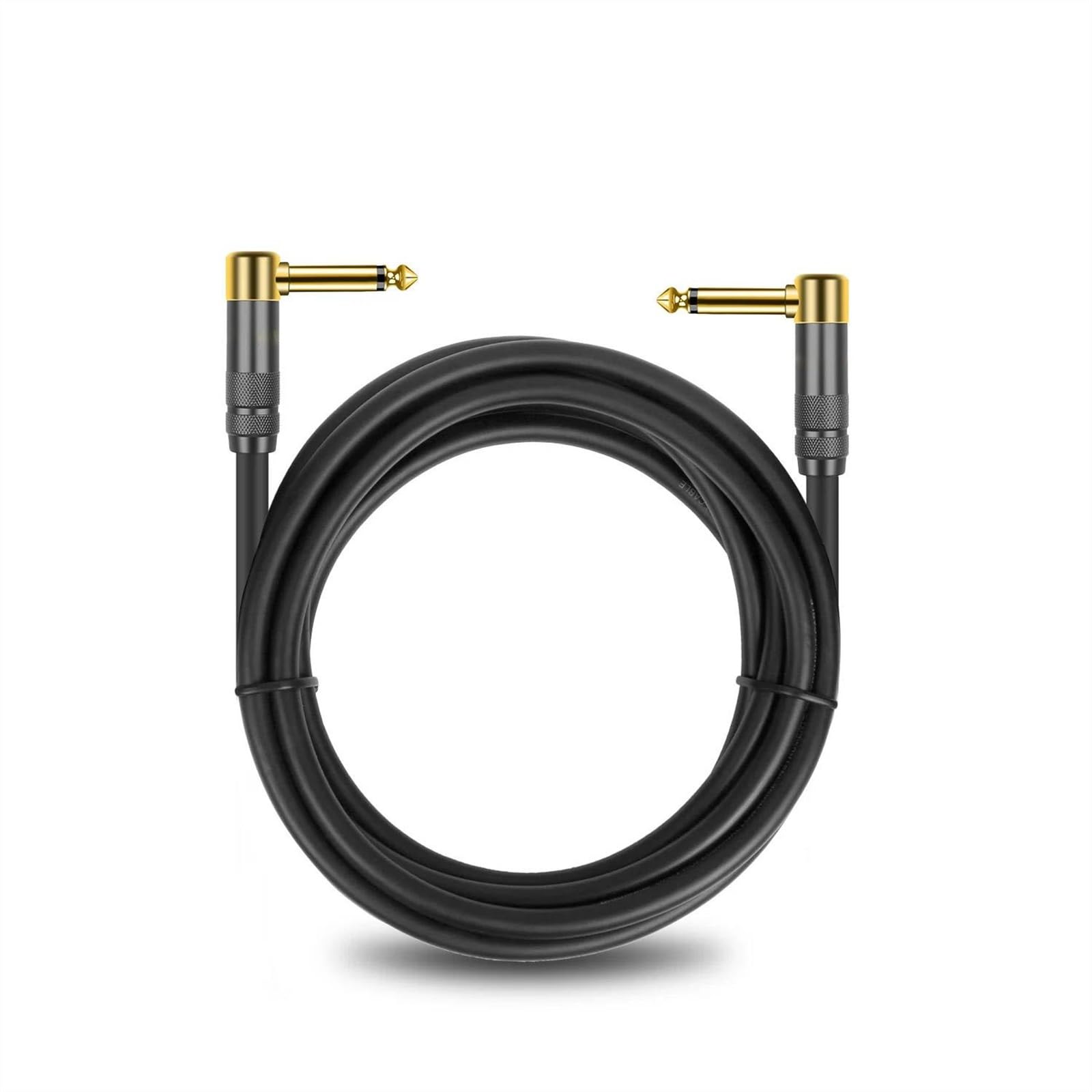 Kabel Gitarowy 1/4 Cala TS Kątowy Męski Do 1/4 Cala Kątowy Męski Kabel Do Gitary Basowej, Mandoliny Elektrycznej Pro (TS,15m)