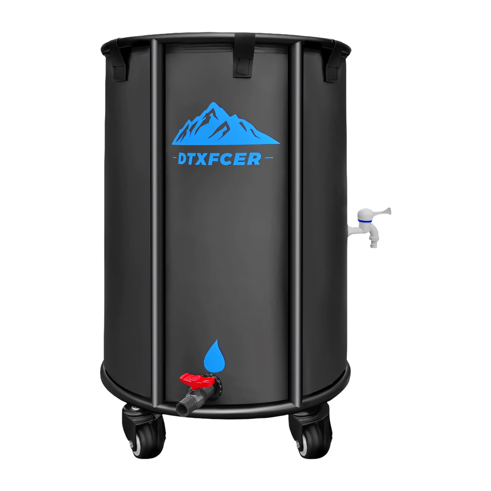Elnwnnkc 30 Gallons 114 Liter Movable 30 Gallon Outdoor Water Tanks With Tap Practical Uv Resistant Rain Cask For Easy Plant Care & Grass Maintenance Foldable Irrigation Water Cistern