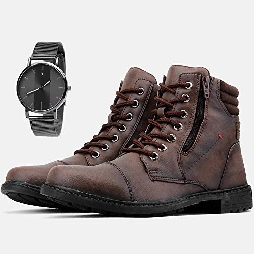 Bota Coturno Adventure Sapatofran com Zíper Tratorada Com Relógio Magnético (42)