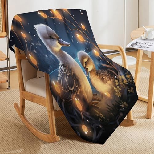 Manta de franela de forro polar suave con estampado de pato de 130x180cm 5