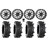 Bundle-9-Items-System-3-ST-3-18-Wheels-Black-33-MT410-Tires-4x156-Bolt-Pattern-12mmx15-Lug-Kit