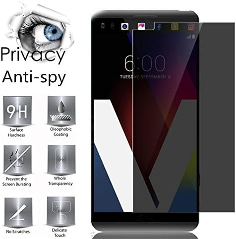 For LG V10 LG V20 Privacy Screen Tempered Glass Protector,2PCS Anti-spy Screen Protector Film For LG V20 LS997 H910 H918 US996 V10