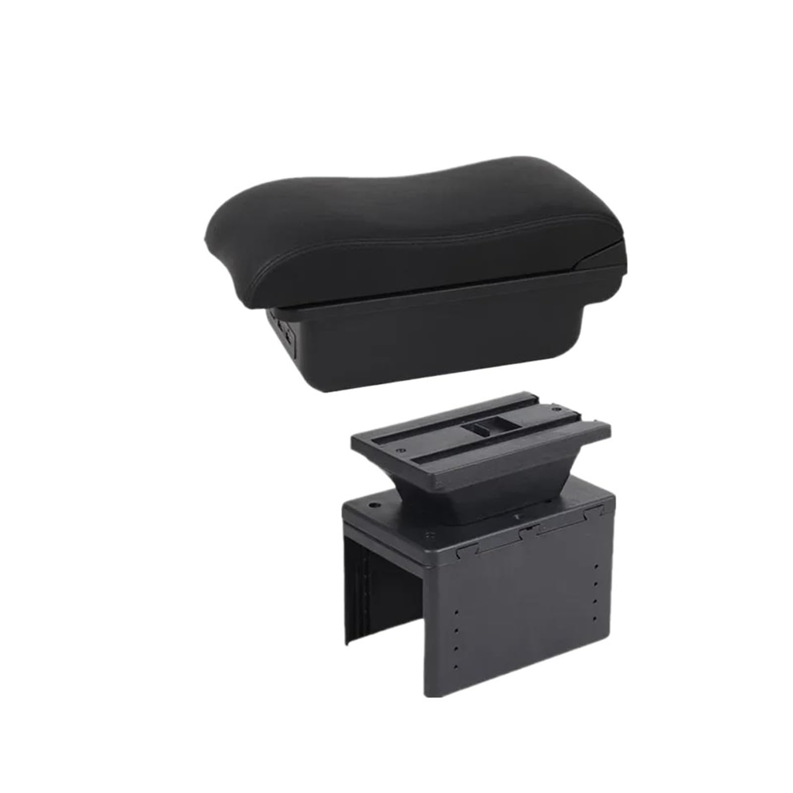 OOPUHKSY Car Armrest Storage Box Interior For Ford For Fiesta MK8 Car Accessories Armrest Box(B2 black line 3USB)