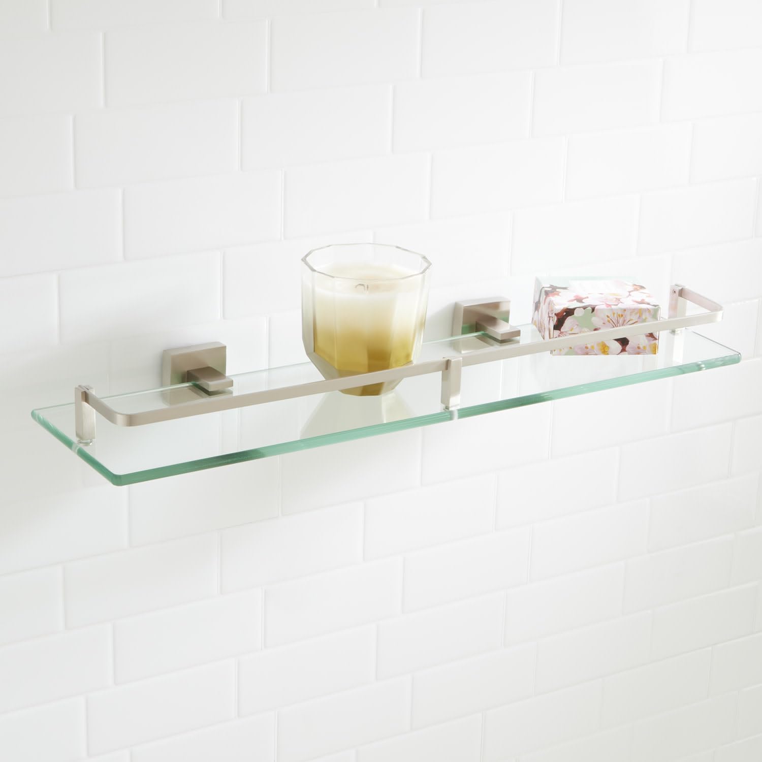 Signature Hardware 295796 Albury 19-5/8" Glass Bathroom Shelf