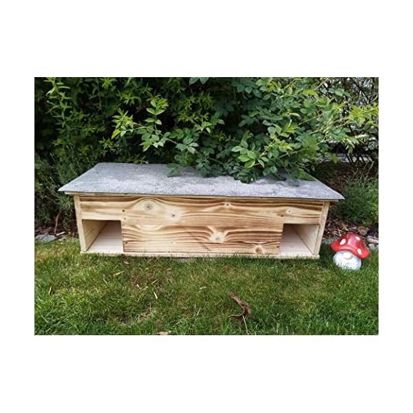 Generisch Igelhaus XL Igelschutz geflammt Dachpappe Isolierung handgemacht Boden Gratis Stroh84x40x25cm
