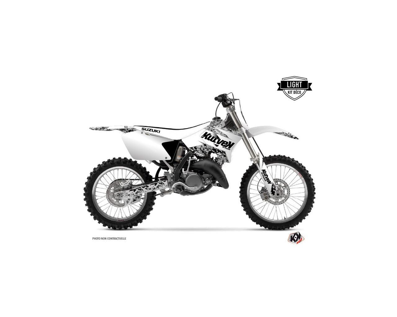 Kit déco Suzuki 250 RM Predator haut de gamme vinyle blanc light