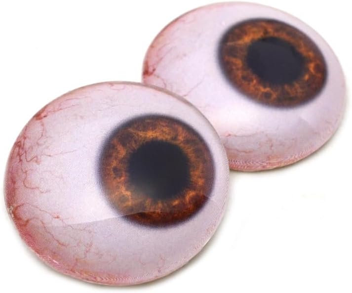 Side Glance Brown Human Inspired Eyes 6mm to 60mm Technology Fantastic Jewelry Making Art Doll Parts Taxidermy Sculpture Flatback Domed Cabochons (60mm)