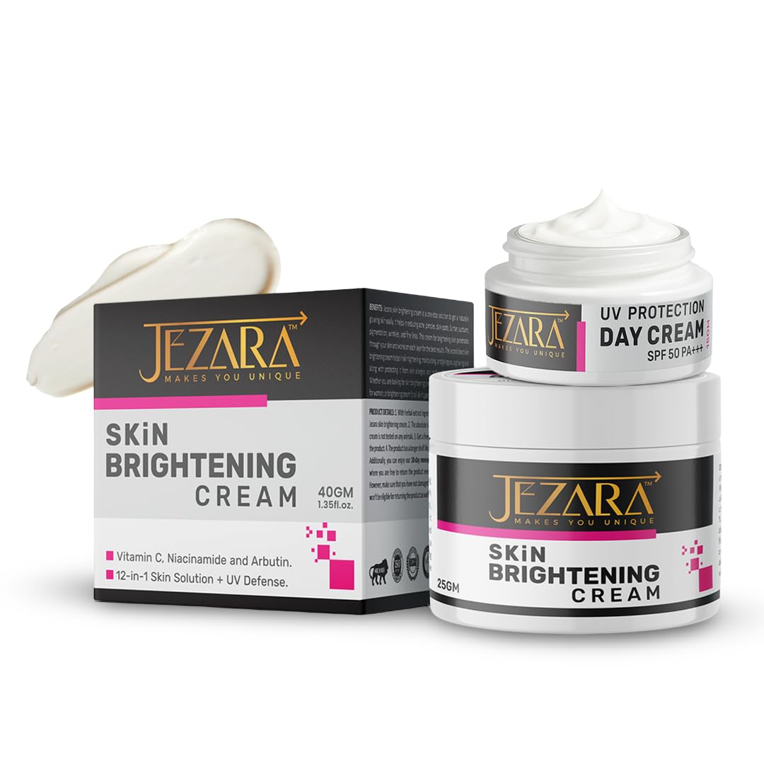 JEZARA Natural Skin Glowing Face Cream for Women & Men | SPF 50++ Sun Protection | Day & Night Cream for Pimples, Blackheads & Dead Skin | 25g-image-26