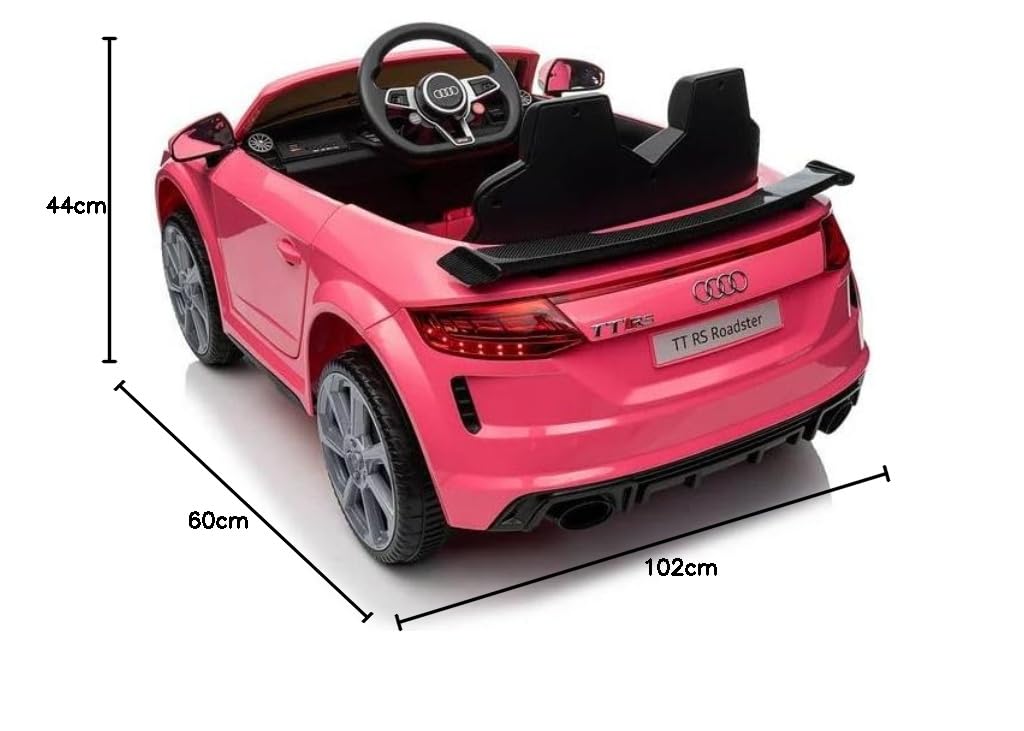 FINOOS Voiture électrique Enfants A.U.D.I. TTRS, Télécommande 2,4 GHz, Batterie 12V4.5AH, 2 Moteurs 30W Rose