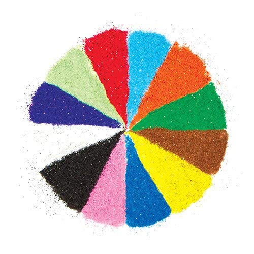 Baker Ross Sacchetti di Sabbia Brillante in 12 Colori (Confezione da 12 sacchettini) per Decorare e Personalizzare Bigliettini, Creazioni Fai da Te e Collage