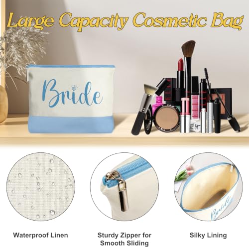 Image of Gifts for Women, Bridal Shower Gift Bag for Her,Wedding Bride Birthday Bags | Canvas Tote Bag with Makeup Bag, Large Capacity, Easy to Clean and Reusable, Waterproof, Gift for Christmas ,Bride To Be Gift
