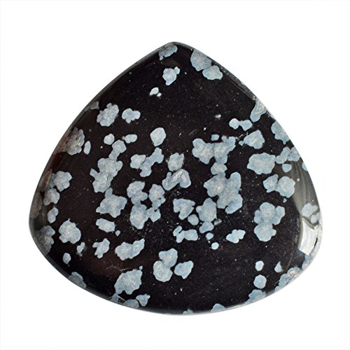 Pendentif obsidienne flocon de neige cœur 32x35mm pour bijoux DIY sans défaut