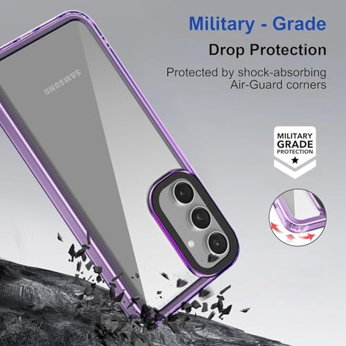 Image of NDCOM for Samsung A55 Back Cover, A55 Samsung Mobile 5G Back Cover, Samsung A55 5G Back Cover Purple Crystal Clear Back Case