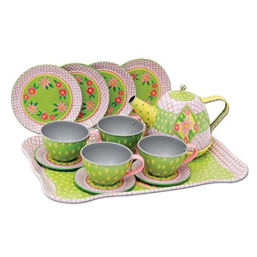 Schylling Children's Tin Tea Set in a Case